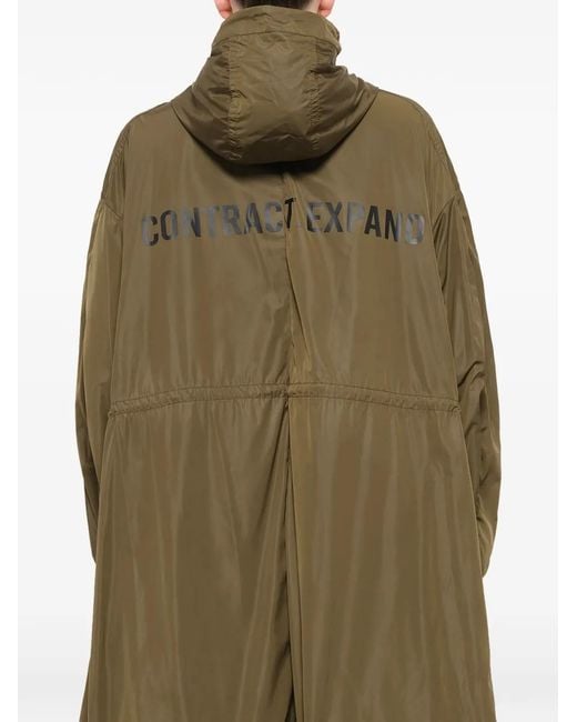 Juun.J Green Hooded Slogan-Print Parka