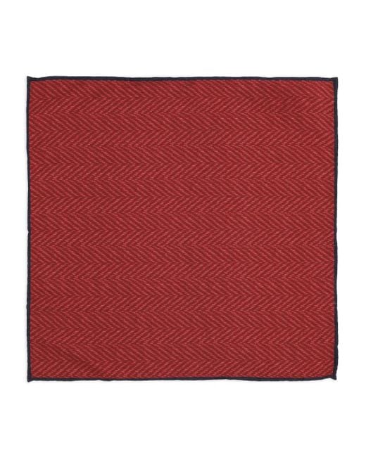 Brunello Cucinelli Red Chevron Pocket Square for men