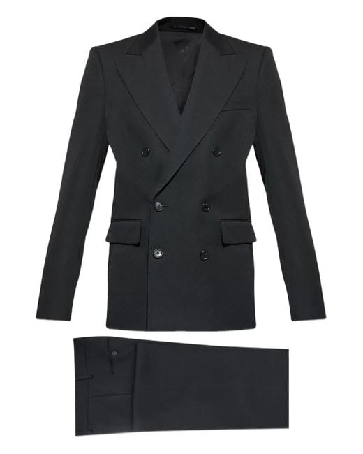 DSquared² Black Double-Breasted Wool Suit for men