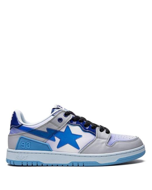 A Bathing Ape Leather Sk8 Sta #1 M2 Low-top Sneakers in Blue for Men ...