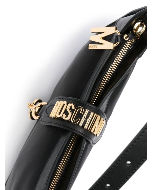 Bolso de hombro con letras del logo Moschino de color Black