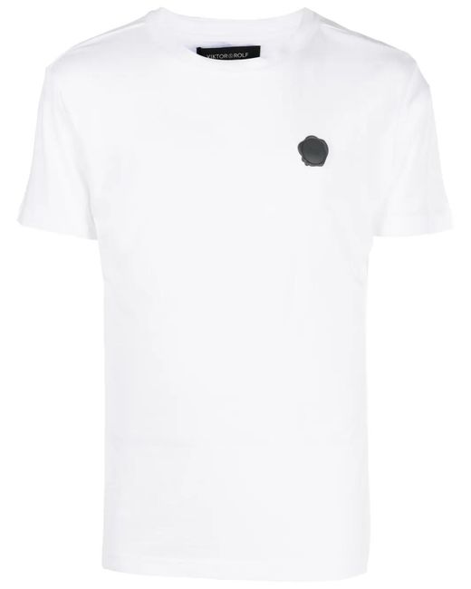 Viktor & Rolf White Logo-Patch Cotton-Blend T-Shirt for men