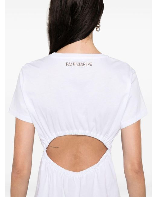 Patrizia Pepe T-shirt Met Uitgesneden Detail in het White