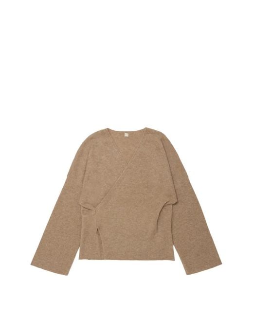 TAIGA TAKAHASHI Natural Wrap-Style Cashmere Sweater