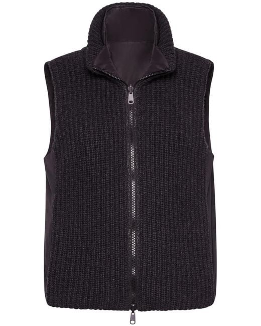 Brunello Cucinelli Blue Reversible Padded Zip-Up Gilet