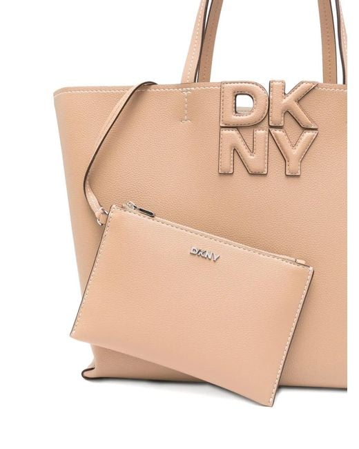 DKNY Natural Large Logo-Plaque Tote Bag
