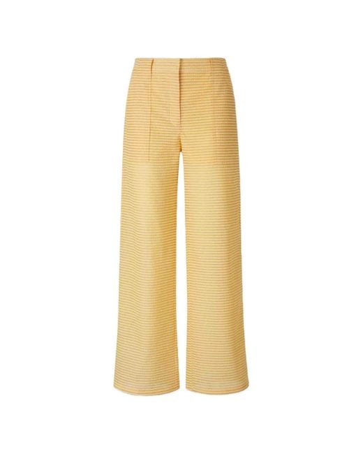 Jonathan Simkhai Yellow Checkered Straight-Leg Trousers