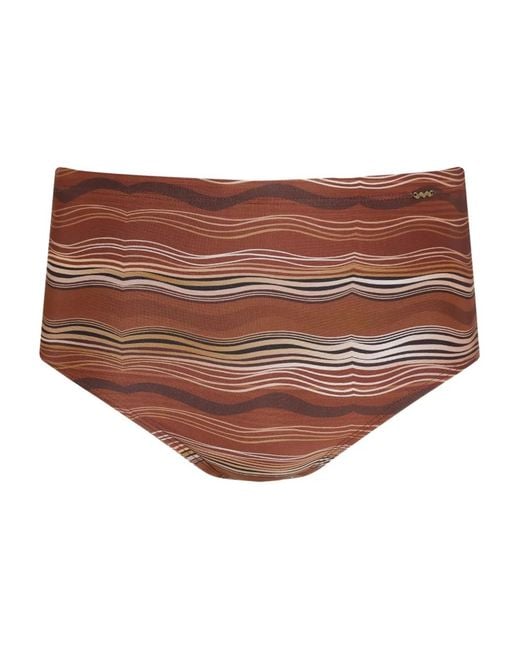 Amir Slama Brown Wave-Pattern Swim Briefs for men