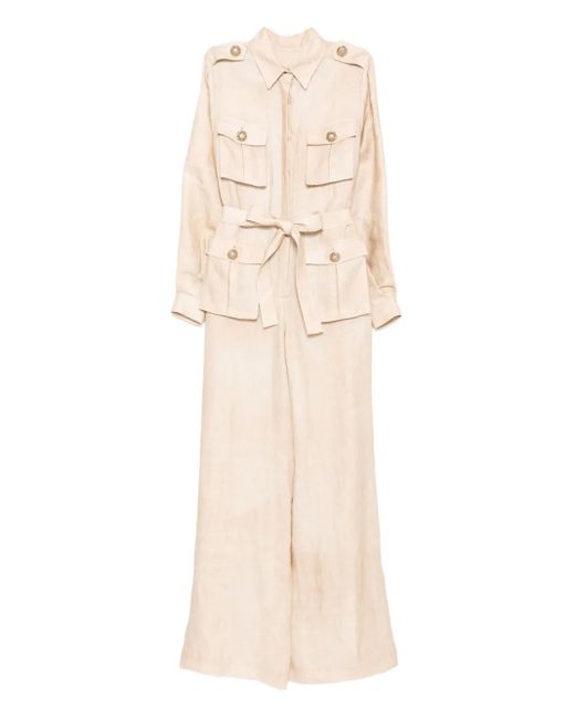 Elie Saab プリント ジャンプスーツ Natural