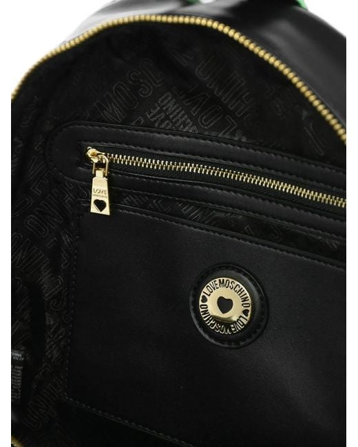 Love Moschino Black Logo-Buckle Backpack