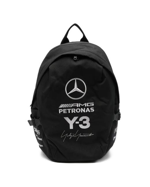 Y-3 Black Backpack With Embroidery for men