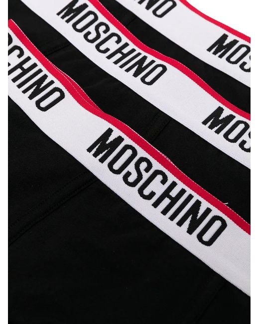 Moschino Black Logo Waistband Boxers Set for men