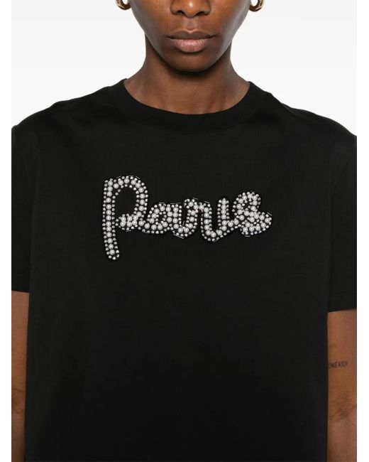 Maje Black Embroidered T-Shirt