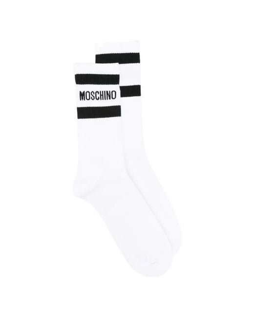Moschino White Logo-Detail Socks for men