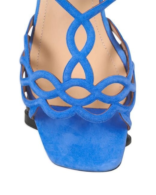 Ron White Blue Brooke Cut-Out Strap Sandals