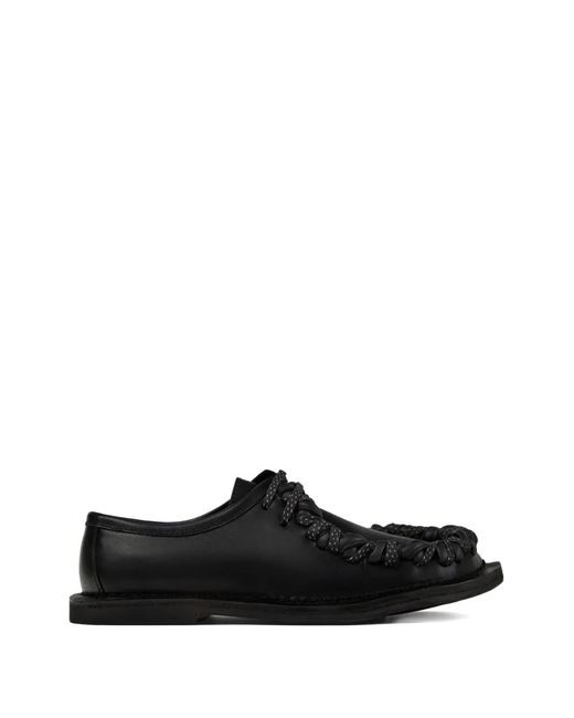 CAMPERLAB Black Eki Braided Leather Loafers