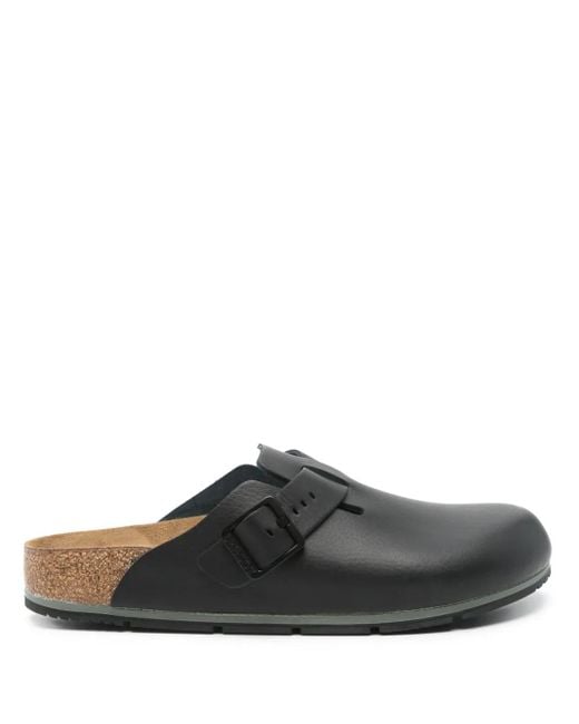 Birkenstock Gray Boston 2.0 Pro Leather Slippers for men