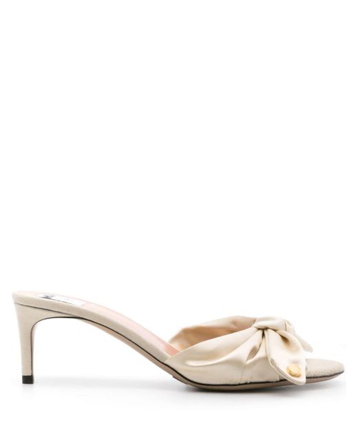 Moschino Natural 65mm Bow-detail Satin Mules