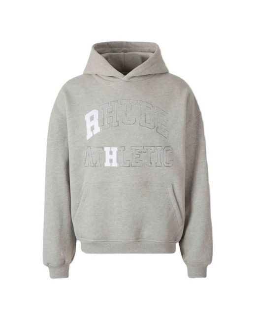 Rhude Gray Logo Hoodie for men