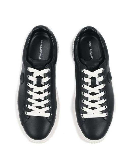 Karl Lagerfeld White Embossed Platform Sneakers for men