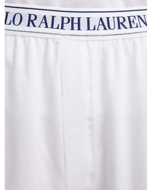 Polo Ralph Lauren White Logo-Band Jersey Pajamas