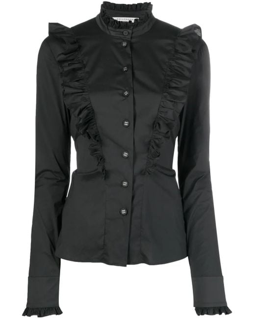 Philosophy Di Lorenzo Serafini Black Ruffled Shirt