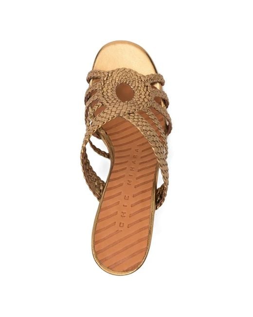 Chie Mihara Natural Woven-Strap Sandals