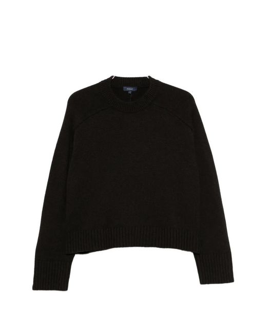 Soeur Black Will Raglan-Sleeve Ribbed-Trim Sweater