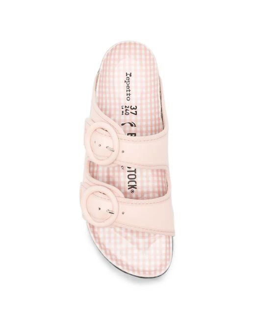 Birkenstock Pink Debossed-Logo Slides