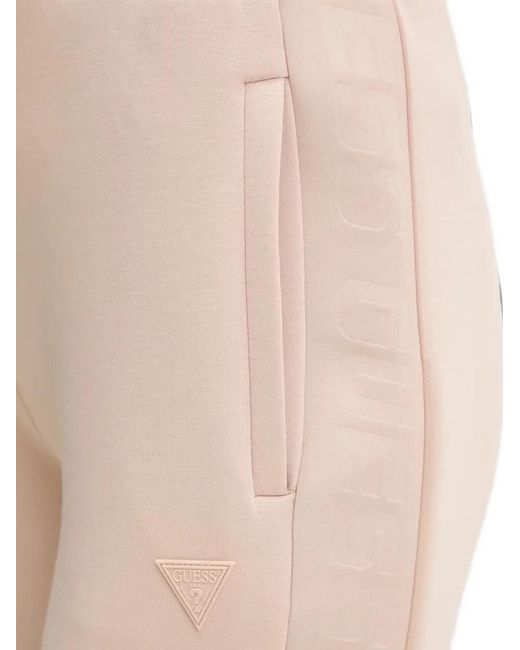 Guess Pink Logo-Embossed Track Pants
