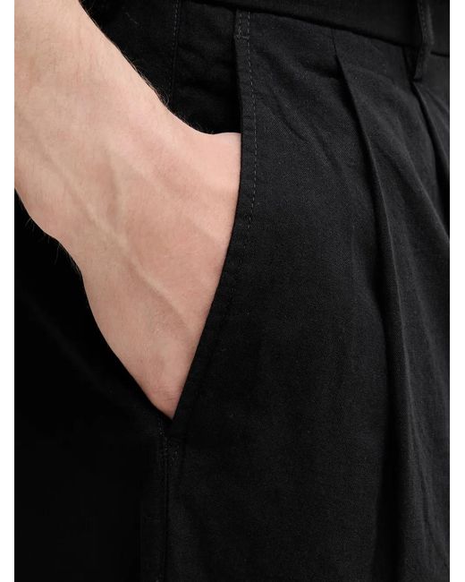 Beams Plus Black Pleated Straight-Leg Trousers for men