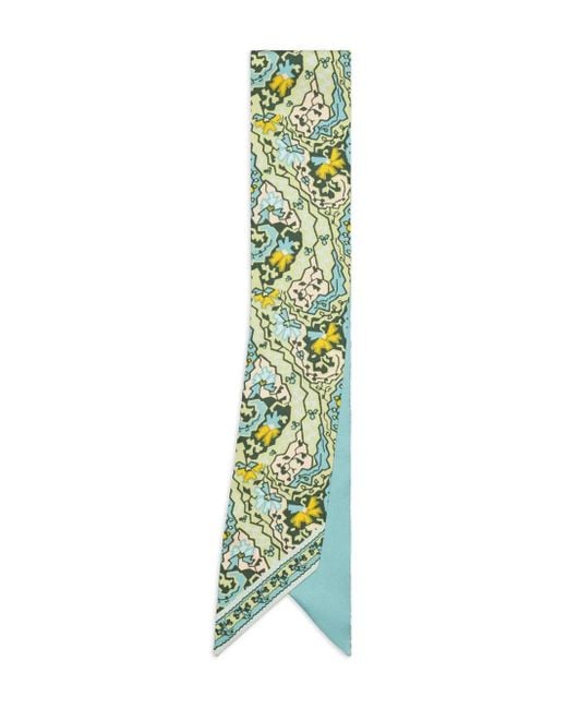 Tory Burch Green Paisley Ribbon Tie