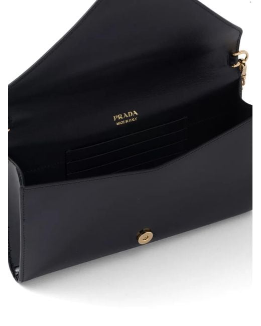 Prada Black Clutch Aus Lackleder