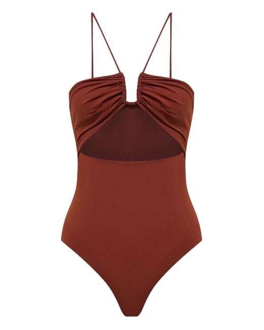 12 STOREEZ Red Badeanzug Mit Cut-Out
