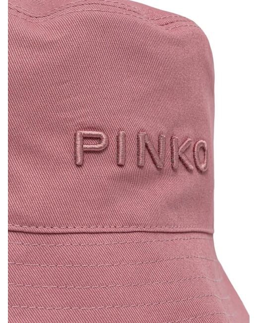 Pinko Pink Embroidered-Logo Bucket Hat