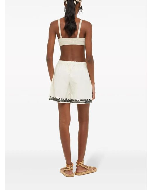 Alanui Natural Akasha Cotton-blend Shorts
