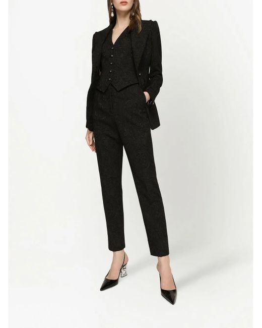 Dolce & Gabbana Black Turlington Jacquard Single-Breasted Blazer