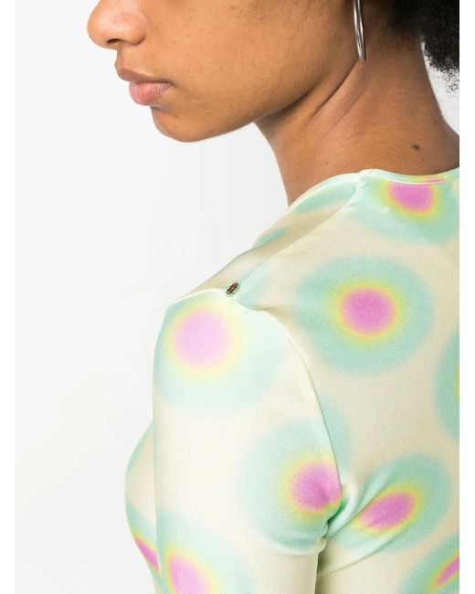 Sportmax Green Graphic-Print Crew-Neck T-Shirt