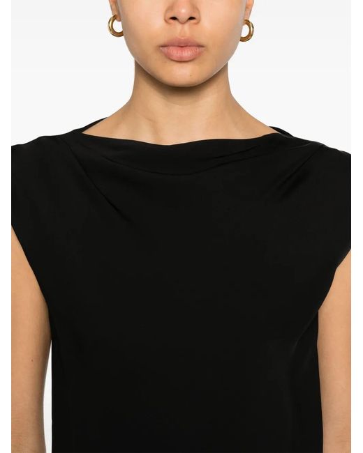 Theory Black Cowl-Neck Blouse