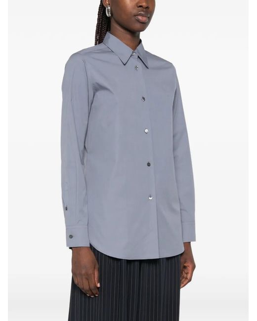 Jil Sander Blue Lightweight Cotton Poplin Shirt