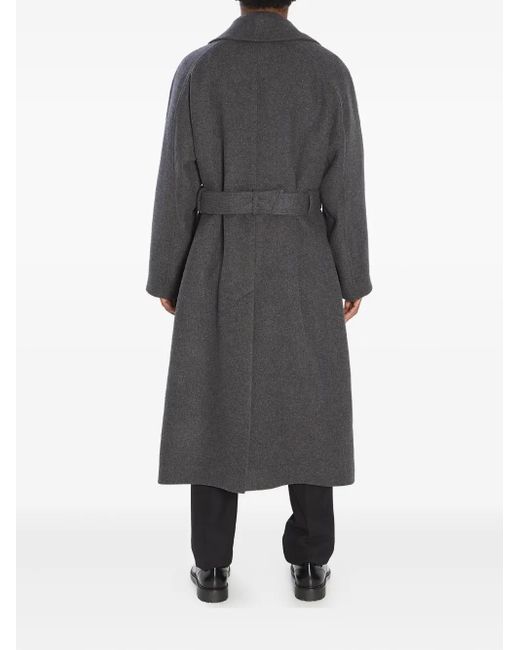 Saint Laurent Gray Double-Breasted Cashmere Coat for men