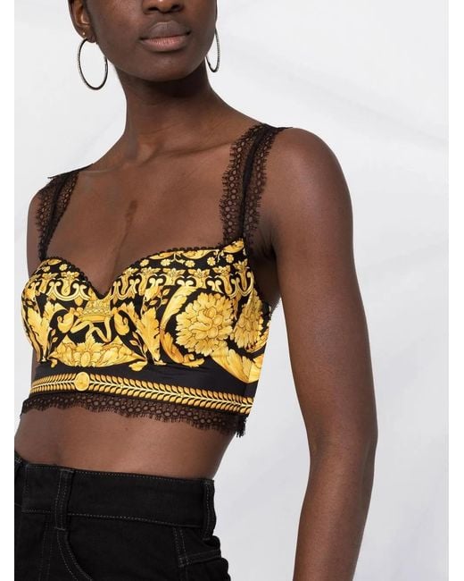Versace Metallic Baroque-Print Top