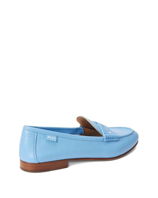 Polo Ralph Lauren Blue Pebbled Penny Loafers