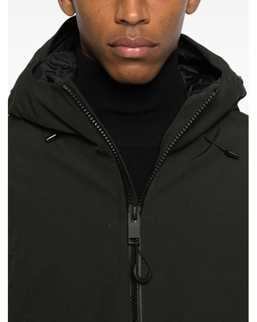 KRAKATAU Black Hooded-Neck Jacket for men