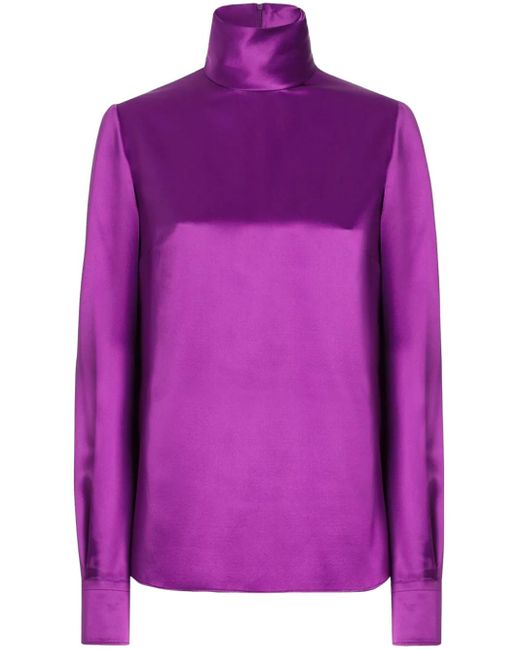 Dolce & Gabbana サテン ブラウス Purple