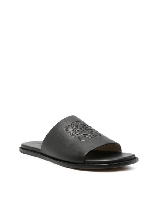 Loewe Black Anagram Sandals for men