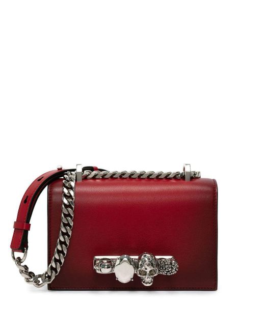 Alexander McQueen Jewell Leather Mini Bag in Red | Lyst