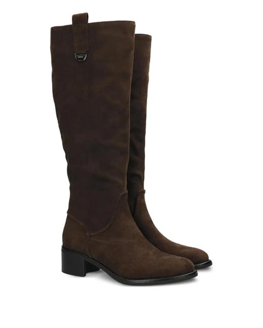 Mexx Brown Zip Block Heel Boots
