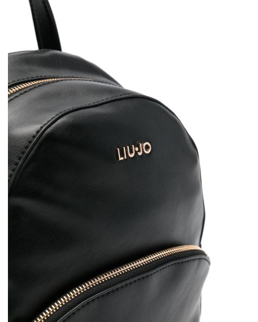 Liu Jo Black Logo-lettering Backpack