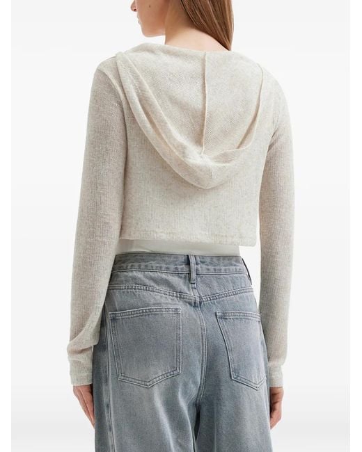 B+ AB White Draped Hooded Top